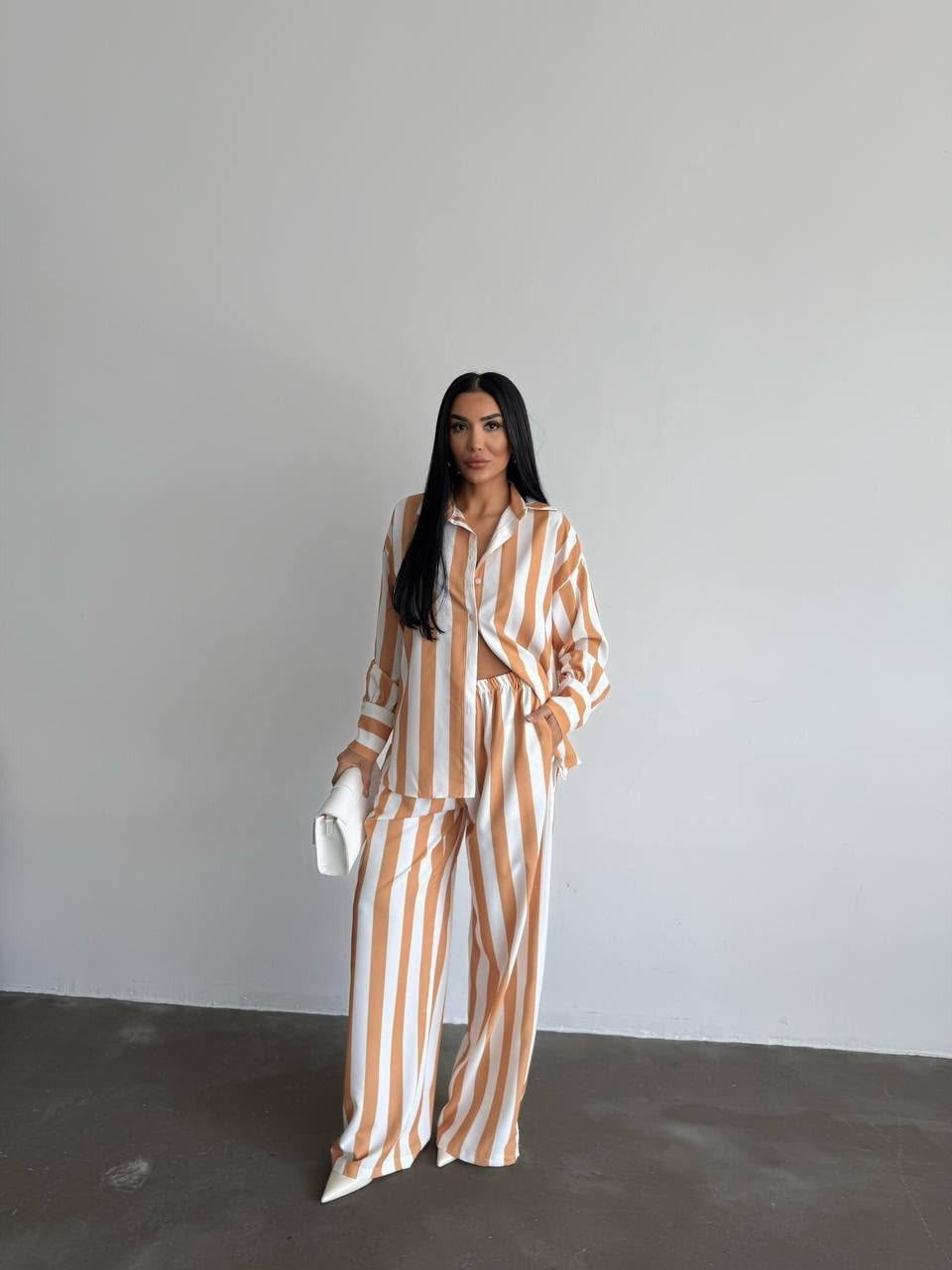 Striped long Sleeve classy set