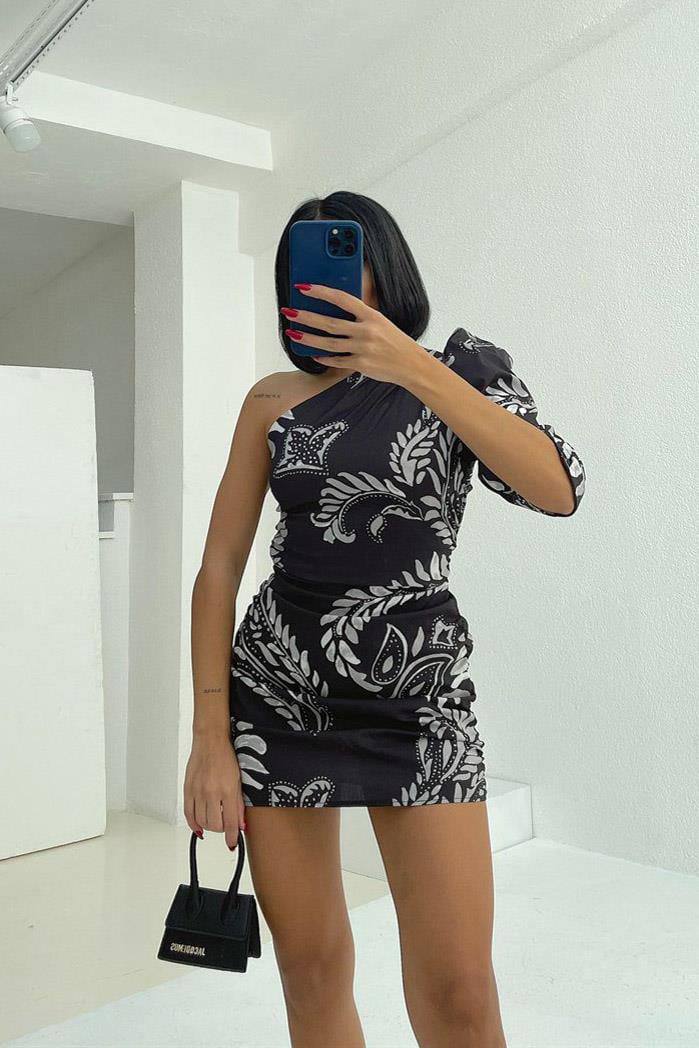One Sleeve Mini Dress