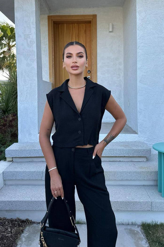 Zoé Crop Vest Set