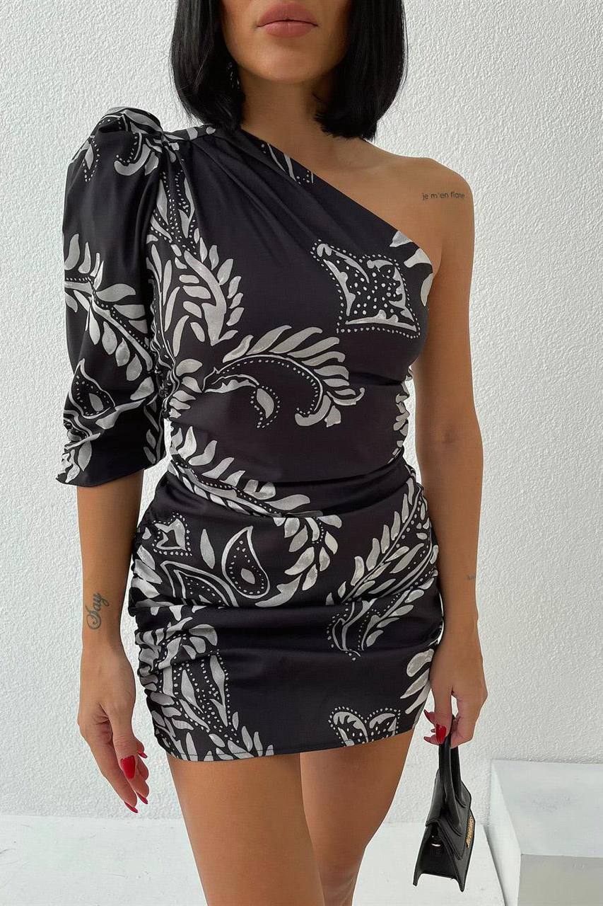 One Sleeve Mini Dress