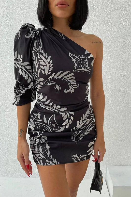 One Sleeve Mini Dress