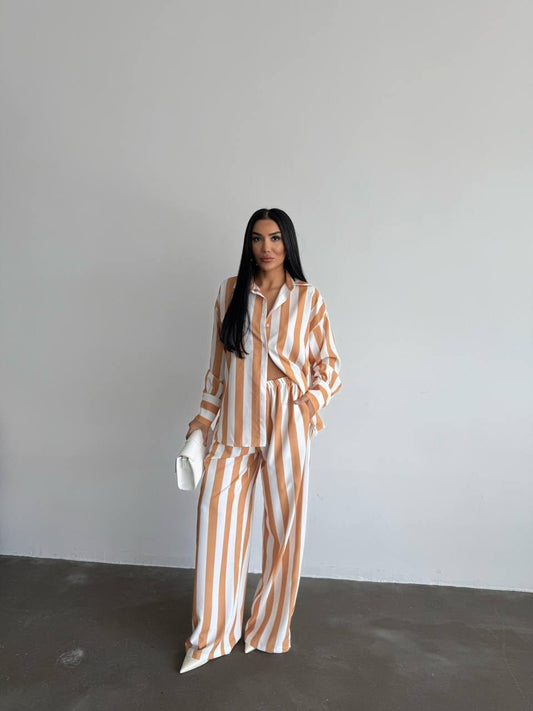 Striped long Sleeve classy set