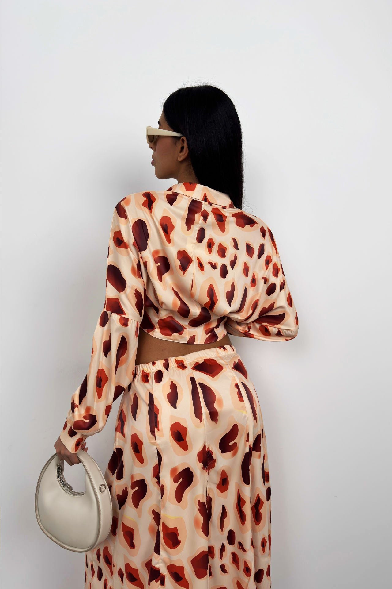 Patterned Skirt with Side Slits & Top