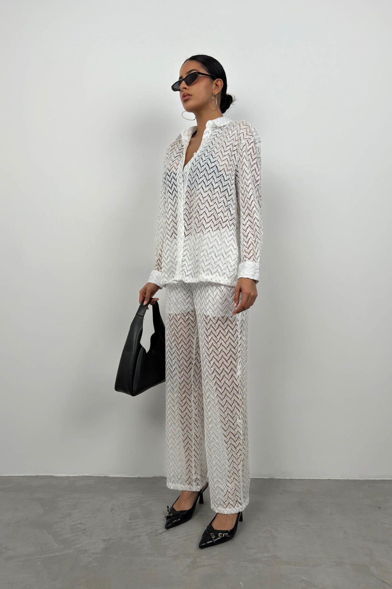 Embroidery Shirt Trousers Set