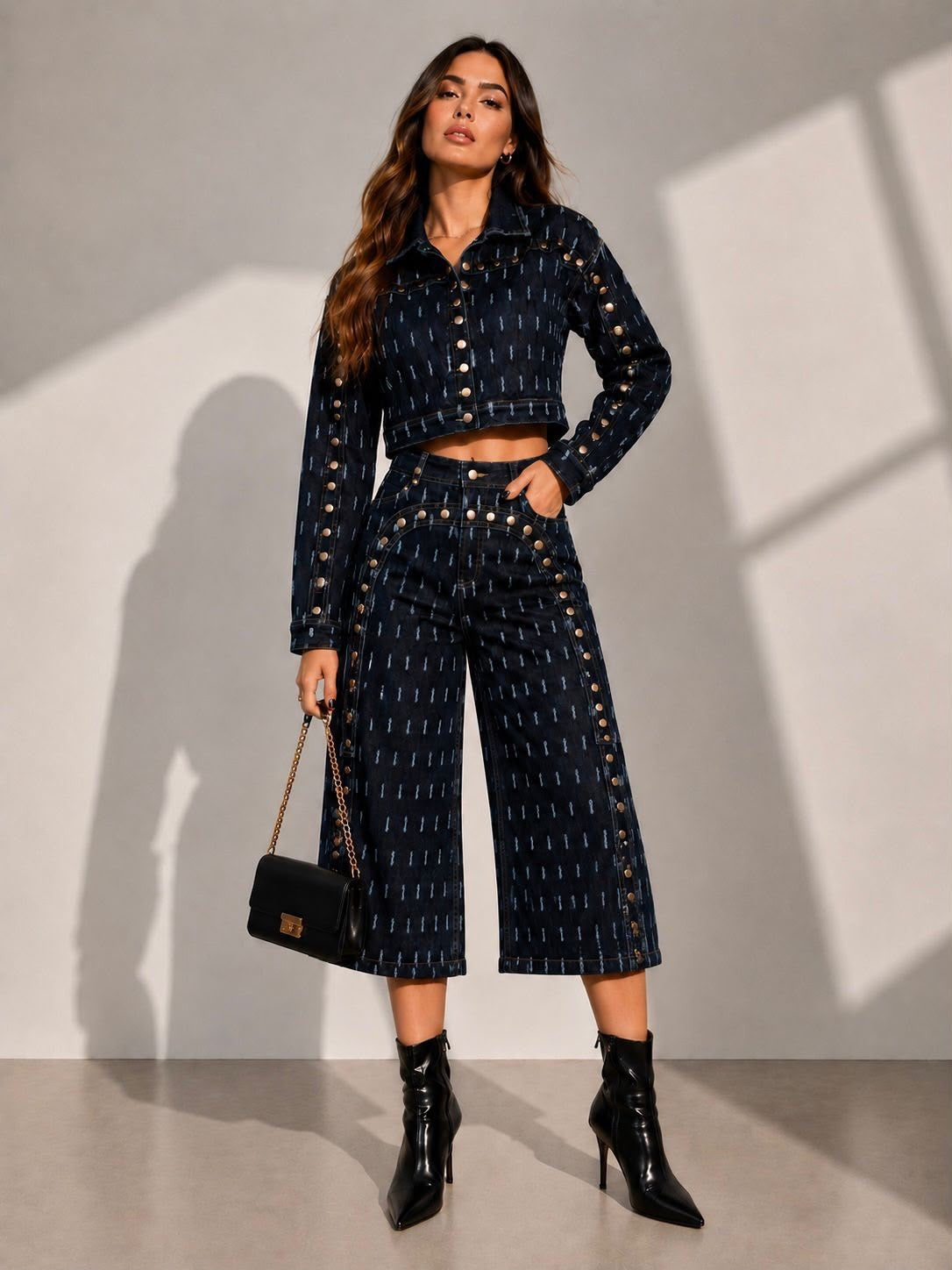 Nova studded denim set