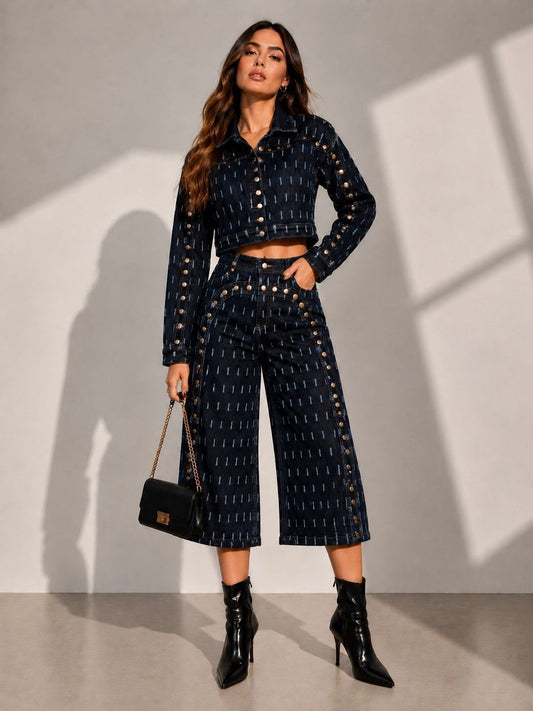 Nova studded denim set