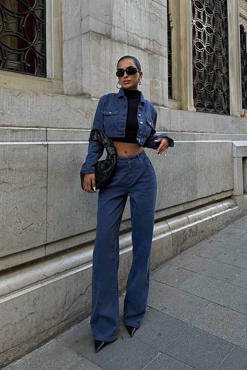 Chandra Gabardine Crop Set