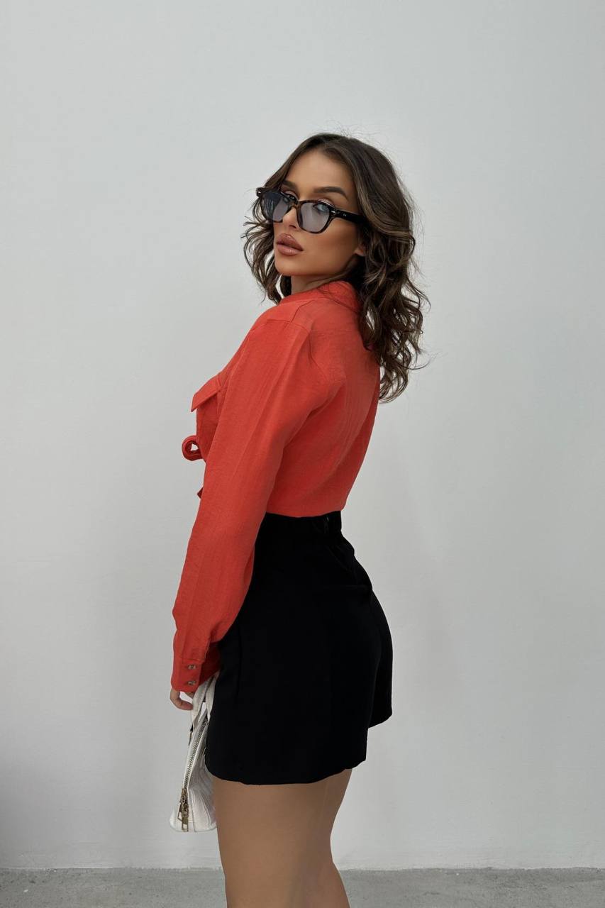 Clara Tie-Up Linen Shirt