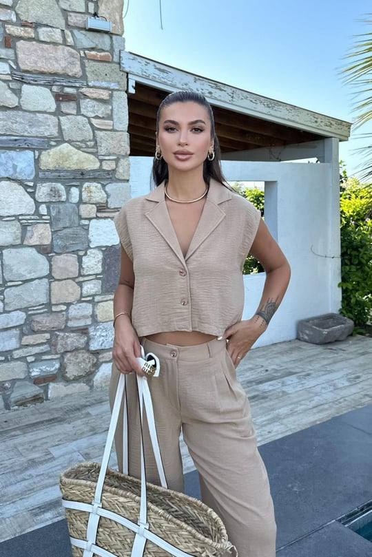 Zoé Crop Vest Set