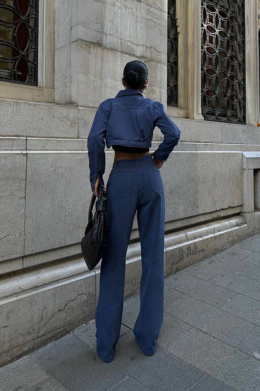 Chandra Gabardine Crop Set
