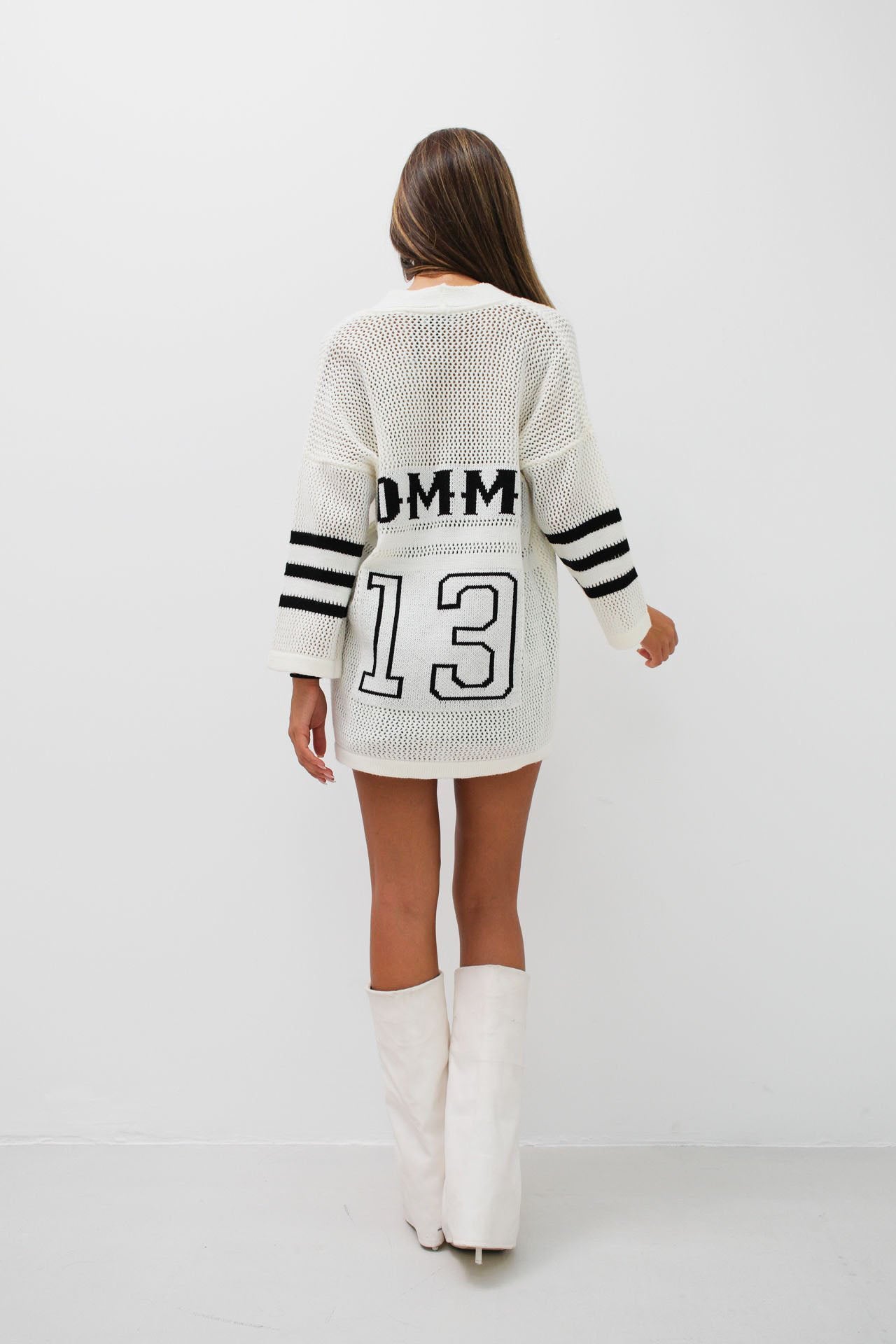 Varsity Mesh Knit Cardigan