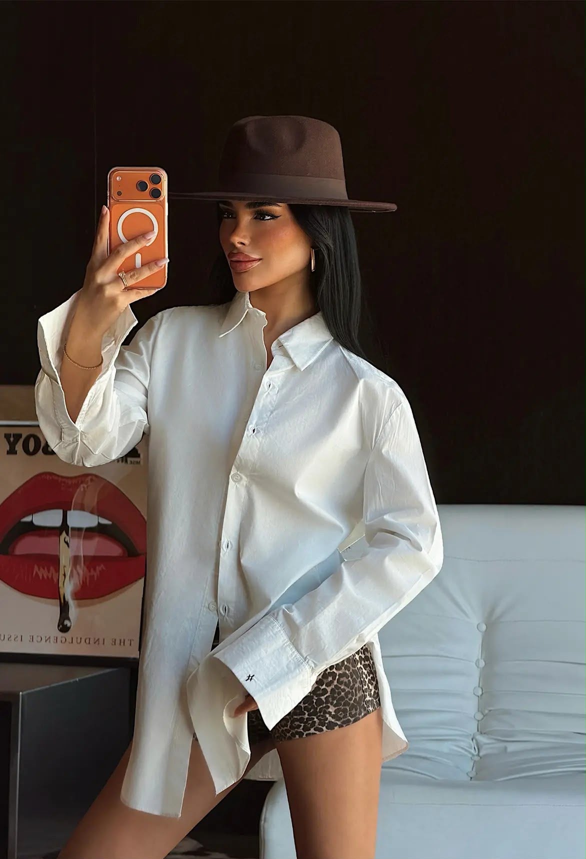 Button- front embroidered shirt