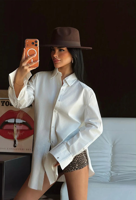 Button- front embroidered shirt
