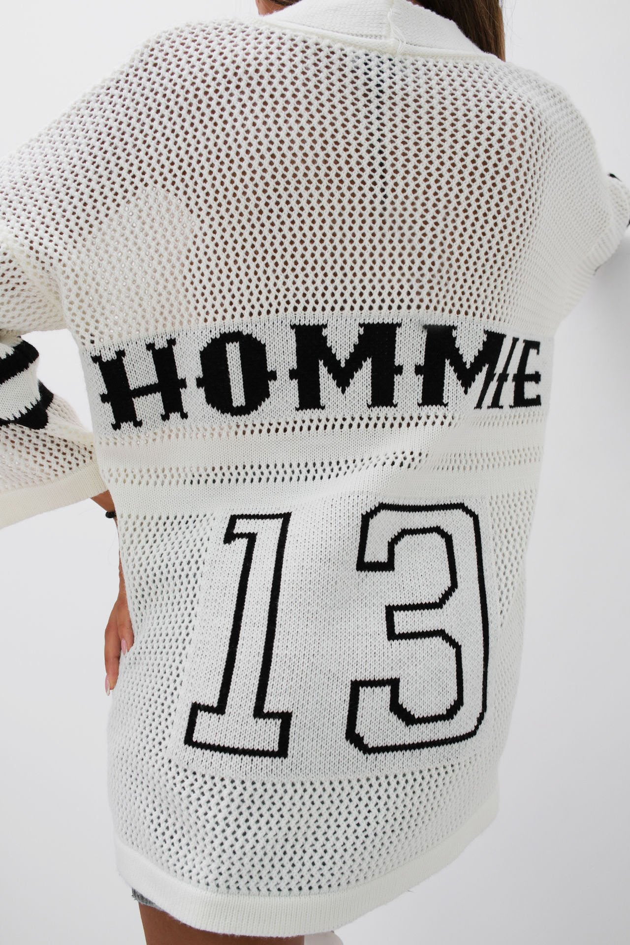 Varsity Mesh Knit Cardigan