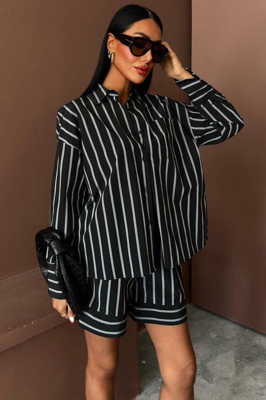 Piera Striped Shorts Set