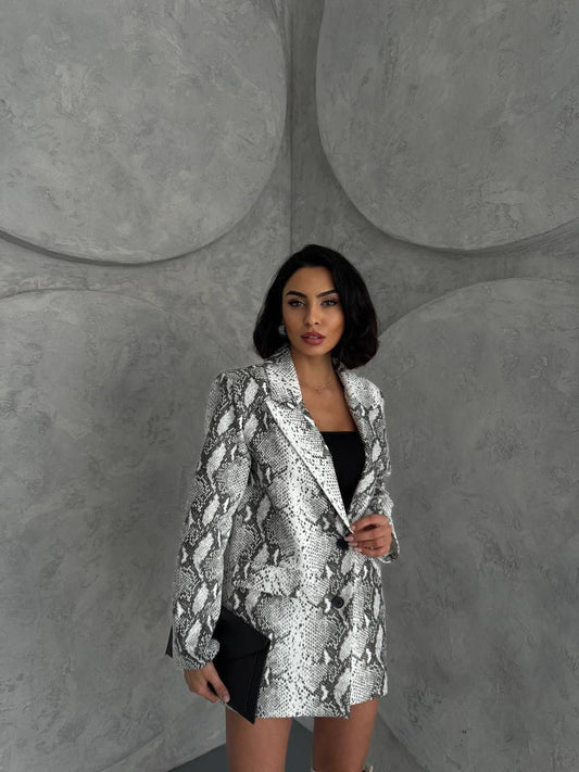 Snake skin Detail jacket