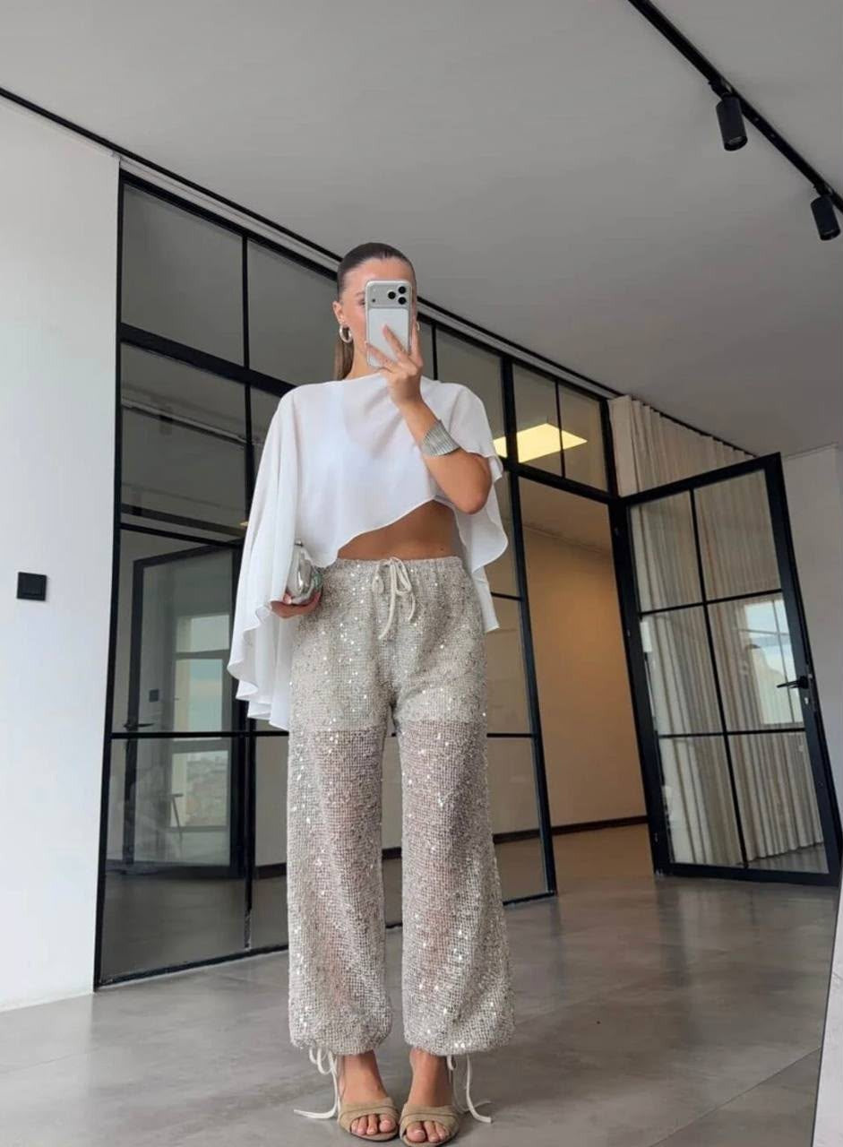 Shiny stylish pants